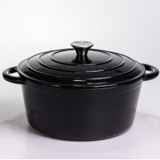 Каструля чавунна емальована 6,5 л, чорний Yiwu HP-FLG-3 BLACK