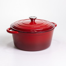 Каструля чавунна емальована 6,5 л, червоний Yiwu HP-FLG-3 RED