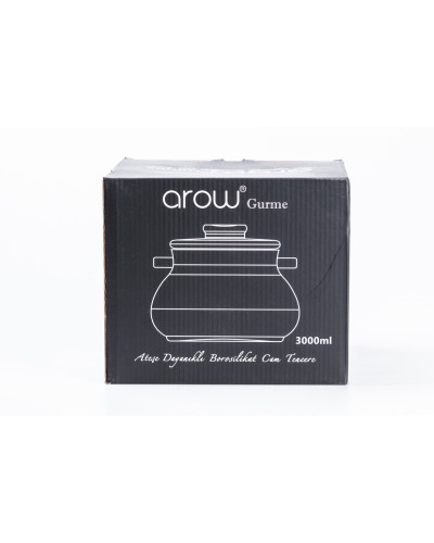 Кастрюля з кришкою 3 літри склянна  Arow Розпродаж