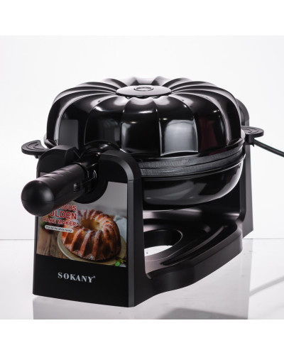 Кексниця електрична 1800 Вт з антипригарним покриттям 37×17×18 (см) Чорна SK-BBQ-837