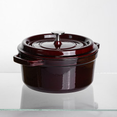 Кокотниця чавунна емальована 2,5 л, бургунді Yiwu HP-FLG-9 burgundy