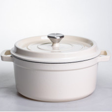 Кокотниця чавунна емальована 4,5 л, бежевий Yiwu HP-FLG-4 WHITE