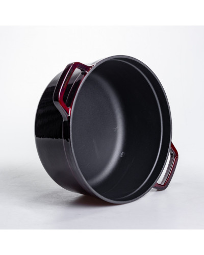 Кокотниця чавунна емальована 4,5 л, бургунді Yiwu HP-FLG-11 burgundy