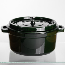 Кокотниця чавунна емальована 4,5 л, малахіт Yiwu HP-FLG-11 green