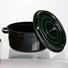 Кокотниця чавунна емальована 4,5 л, малахіт Yiwu HP-FLG-11 green