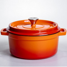 Кокотниця чавунна емальована 4,5 л, помаранчевий Yiwu HP-FLG-4 ORANGE