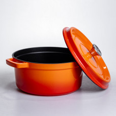 Кокотниця чавунна емальована 4,5 л, помаранчевий Yiwu HP-FLG-4 ORANGE