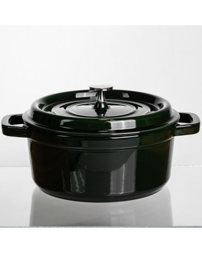 Кокотниця чавунна емальована 4 л, малахіт Yiwu HP-FLG-10 green