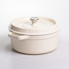 Кокотниця чавунна емальована 5,5 л, бежевий Yiwu HP-FLG-5 WHITE