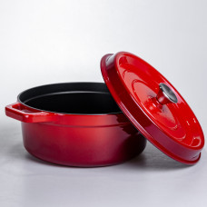 Кокотниця чавунна емальована 5,5 л, червоний Yiwu HP-FLG-5 RED