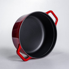 Кокотниця чавунна емальована 5,5 л, червоний Yiwu HP-FLG-5 RED