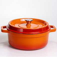 Кокотниця чавунна емальована 5,5 л, помаранчевий Yiwu HP-FLG-5 ORANGE