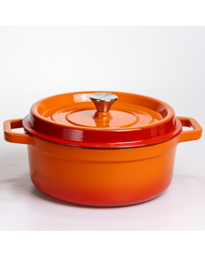 Кокотниця чавунна емальована 5,5 л, помаранчевий Yiwu HP-FLG-5 ORANGE