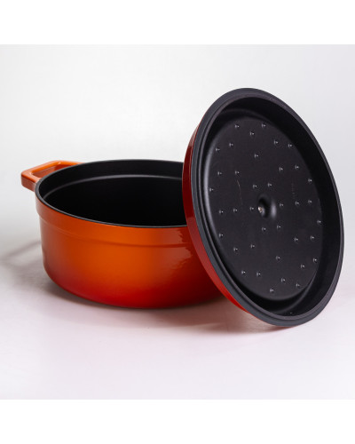 Кокотниця чавунна емальована 5,5 л, помаранчевий Yiwu HP-FLG-5 ORANGE