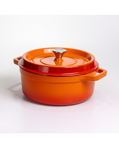 Кокотниця чавунна емальована 5,5 л, помаранчевий Yiwu HP-FLG-5 ORANGE
