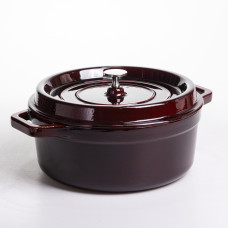 Кокотниця чавунна емальована 6,5 л, бургунді Yiwu HP-FLG-12 burgundy