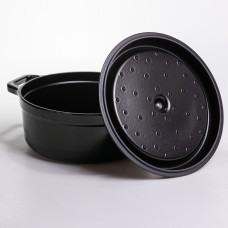 Кокотниця чавунна емальована 6,5 л, малахіт Yiwu HP-FLG-12 green