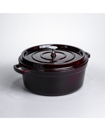Кокотниця чавунна емальована 6 л, бургунді Yiwu HP-FLG-13 burgundy