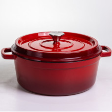 Кокотниця чавунна емальована 6 л, червоний Yiwu HP-FLG-6 RED