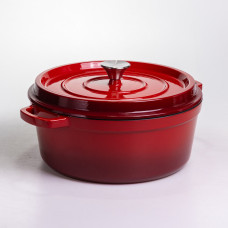 Кокотниця чавунна емальована 6 л, червоний Yiwu HP-FLG-6 RED