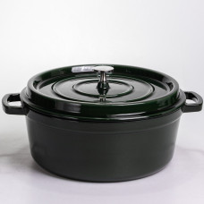 Кокотниця чавунна емальована 6 л, малахіт Yiwu HP-FLG-13 green