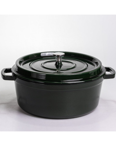 Кокотниця чавунна емальована 6 л, малахіт Yiwu HP-FLG-13 green