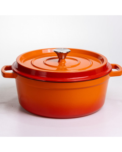 Кокотниця чавунна емальована 6 л, помаранчевий Yiwu HP-FLG-6 ORANGE