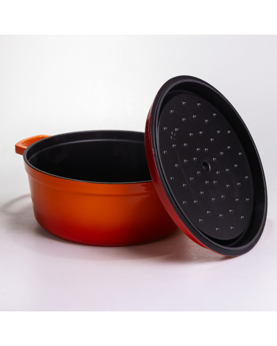 Кокотниця чавунна емальована 6 л, помаранчевий Yiwu HP-FLG-6 ORANGE