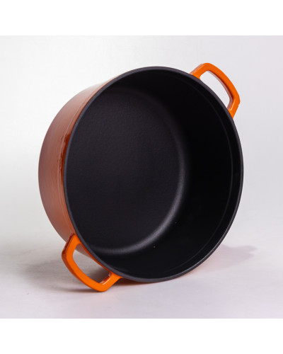 Кокотниця чавунна емальована 6 л, помаранчевий Yiwu HP-FLG-6 ORANGE