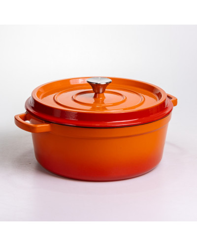 Кокотниця чавунна емальована 6 л, помаранчевий Yiwu HP-FLG-6 ORANGE