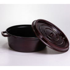 Кокотниця чавунна емальована 7,5 л, бургунді Yiwu HP-FLG-14 burgundy