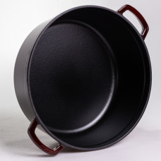 Кокотниця чавунна емальована 7,5 л, бургунді Yiwu HP-FLG-14 burgundy