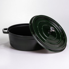 Кокотниця чавунна емальована 7,5 л, малахіт Yiwu HP-FLG-14 green