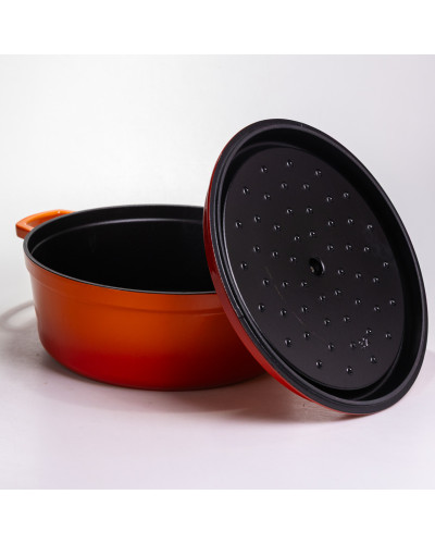 Кокотниця чавунна емальована 7,5 л, помаранчевий Yiwu HP-FLG-7 ORANGE