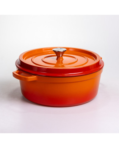 Кокотниця чавунна емальована 7,5 л, помаранчевий Yiwu HP-FLG-7 ORANGE