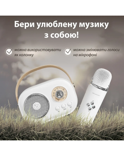 Колонка Bluetooth бездротова портативна з мікрофоном потужна колонка з вологозахистом TF card Platinum C-20 Білий