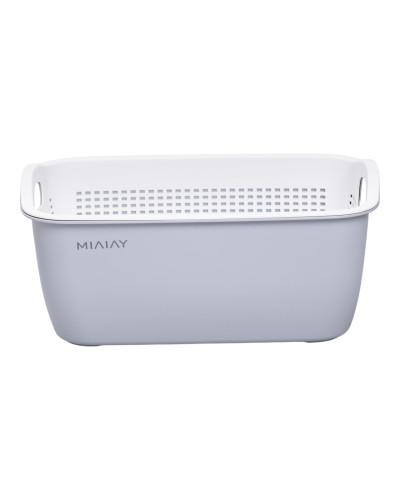 Кошик-друшлак 2 в 1 для миття овочів, фруктів і зелені 32×23×13 (см) Білий HP-45-5W