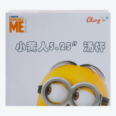 Кружка керамічна з пластиковою кришкою, 900 мл, для супу та локшини Minions