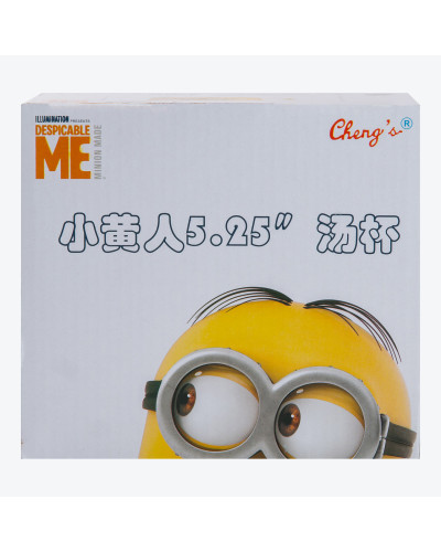 Кружка керамічна з пластиковою кришкою, 900 мл, для супу та локшини Minions