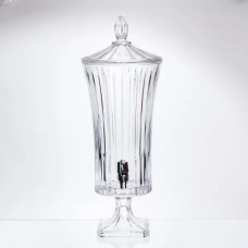 Лимонадниця з краном 4.5 літри для компоту мохіто прозора скляна підставка диспенсер напоїв HP-34-68
