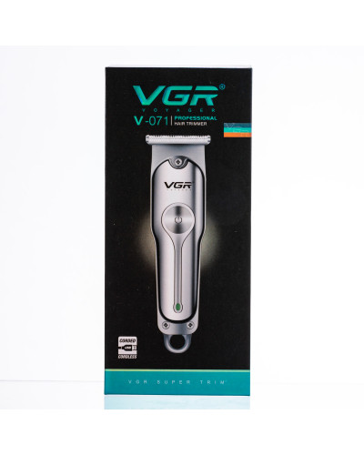 Машинка для стрижки волосся акумуляторна Сріблястий VGR V-071
