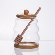 Медовниця скляна з кришкою і ложкою 350 (мл) 64486-7