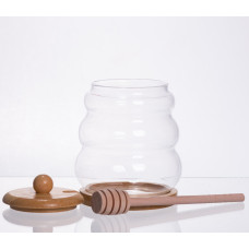 Медовниця скляна з кришкою і ложкою 350 (мл) 64486-7
