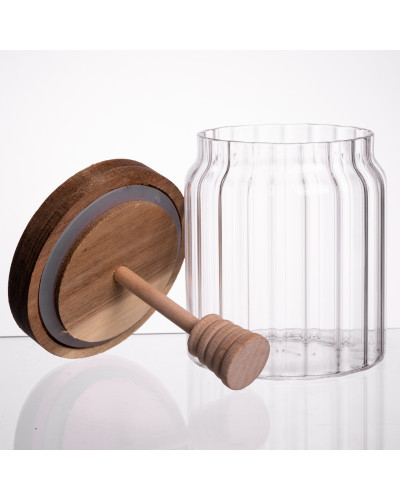 Медовниця скляна з кришкою і ложкою 500 (мл) 64486-5