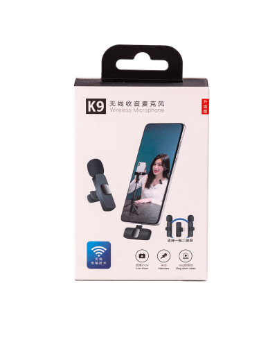 Мікрофон петличний бездротовий K9 2в1 для Iphone та Android (Lightning та Type-C) 2шт в комплекті Мікрофон петличний бездротовий K9 2в1 для Iphone та Android (Lightning та Type-C) 2шт в комплекті