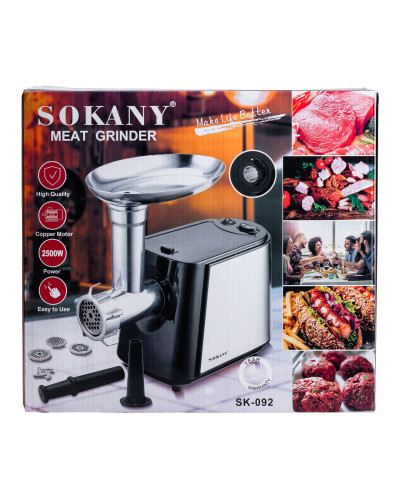 М'ясорубка електрична Sokany Meat Grinder для фаршу та ковбас 2500 Вт