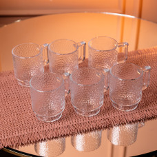 Набір чашок 6 шт для чаю та кави Goblet по 300 (мл) кружки скляні HP-19-L8