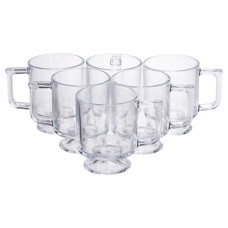 Набір чашок 6 шт для чаю та кави Goblet по 300 (мл) кружки скляні Прозорий HP-19-L6