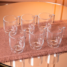 Набір чашок 6 шт для чаю та кави Goblet по 300 (мл) кружки скляні Прозорий HP-19-L6