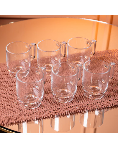 Набір чашок 6 шт для чаю та кави Goblet по 300 (мл) кружки скляні Прозорий HP-19-L6